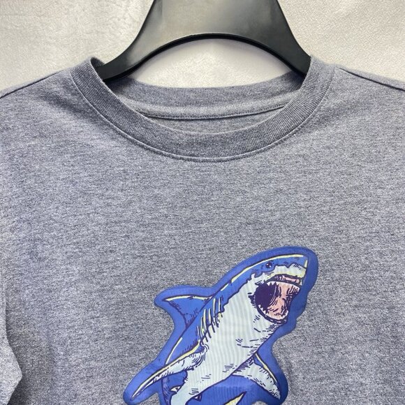 Cat & Jack Round Neck Long Sleeve T-Shirt Shark Graphic Boy's Large 12/14 Gray - Picture 11 of 16